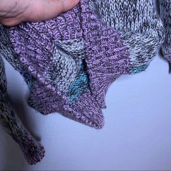 Numbers Oversized Purple and Gray Sweater Large - Picture 9 of 10